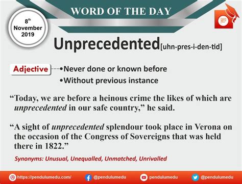 Unprecedented Word Of The Day Words English Vocabulary