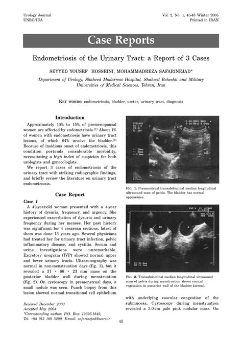 Pdf Endometriosis Of The Urinary Tract A Report Of 3 Cases