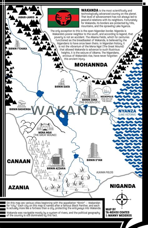 Is wakanda a real place? Map of Wakanda by Ta-Nehisi Coates & Manny Mederos | Black panther, Black panther marvel, Marvel ...