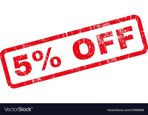 5 Percent Off Text Rubber Stamp Royalty Free Vector Image
