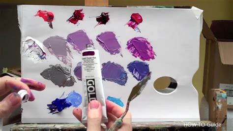 How To Mix Acrylic Paint To Get Purple Color Colour Mixing Youtube