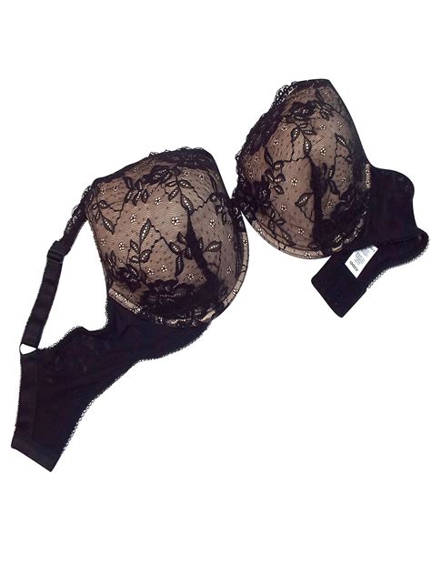 George G3orge Black Lace Underwired Full Cup Bra Size 42 Dd Cup