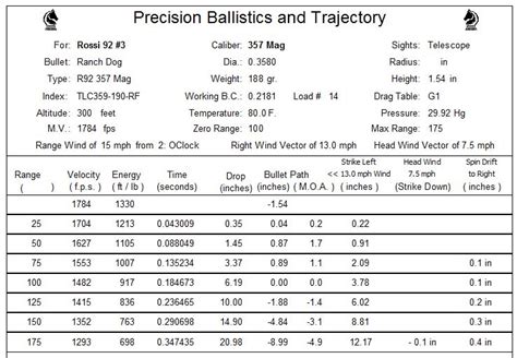 357 Rifle Ballistics Chart Focus