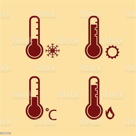 Thermometer Hot And Cold Temperature With Snowflake Sun And Fire Vector