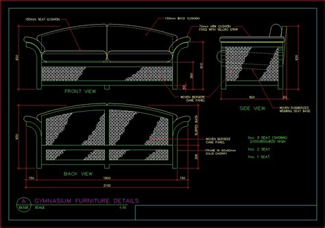 Details Of A Sofa Dwg Detail For Autocad Designs Cad