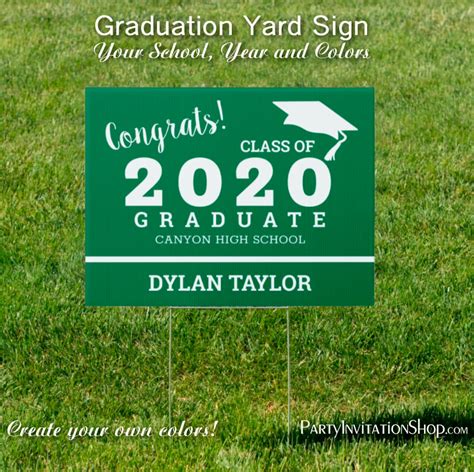 Congrats Graduate Yard Signs In School Colors Party Invitation Shop