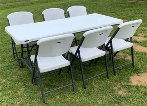 6 Ft Folding Table And Chairs Jerrys Jump Zone