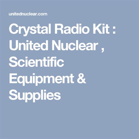 Crystal Radio Kit United Nuclear Scientific Equipment And Supplies