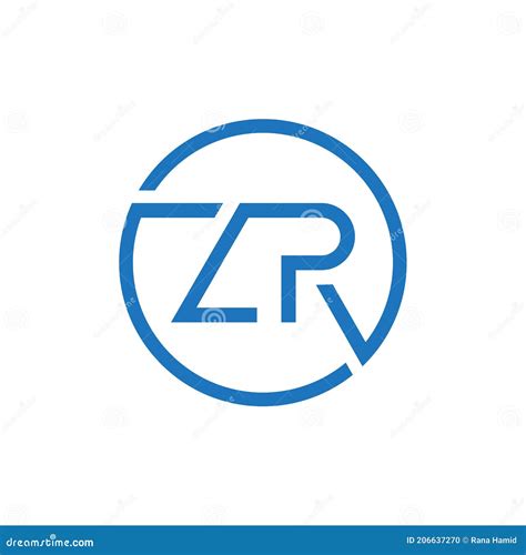 Zr Logo Design Vector Template Initial Circle Letter Zr Vector