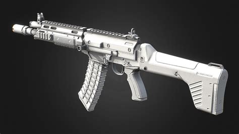 Low Poly Assault Rifle 3d Model Cgtrader