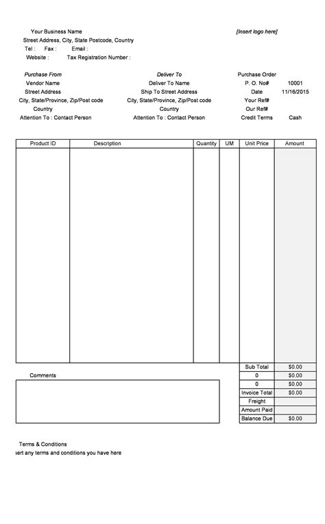 Purchase Order Download Doctemplates