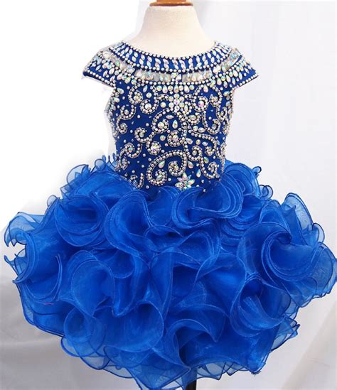 Flower Girl Dresses Royal Blue Ruffled Toddler Girl Dress Flower Girl
