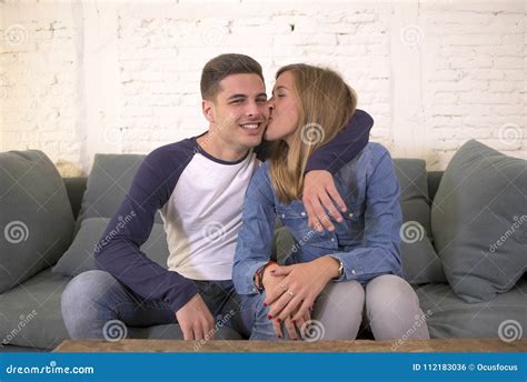 Young Attractive Happy And Romantic Couple Boyfriend And Girlfriend