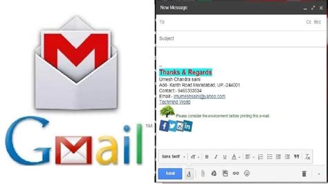 How to add | Create Permanent Signature & Logo to Email in Gmail - YouTube