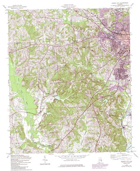 Phenix City Topographic Map 124000 Scale Alabama