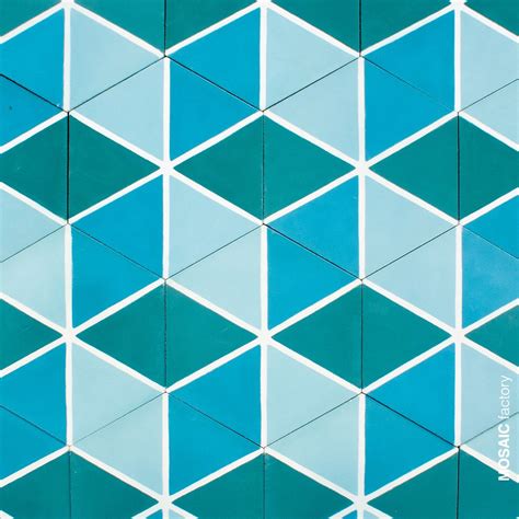 Blue And Green Hexagonal Cement Tile From Mosaic Factory Geometric