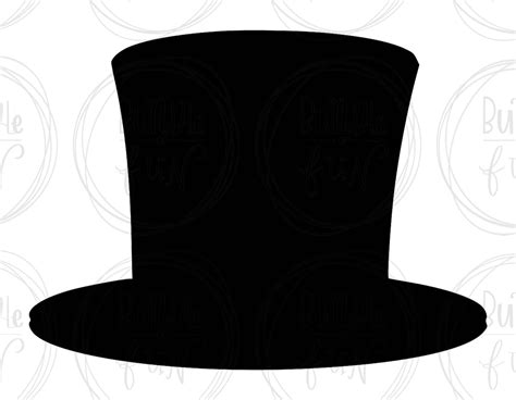 Top Hat Silhouette Vector Image With Svg Eps Pdf Png Pdf Etsy