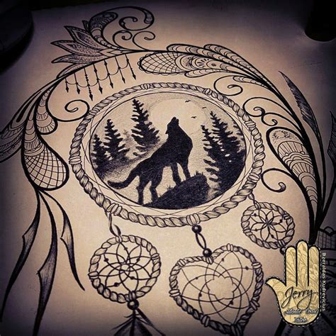 Howling Wolf Dreamcatcher Tattoo Lancastercolonygd164950freeshipping