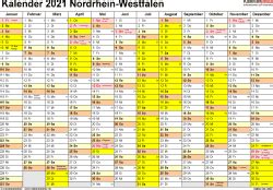Die kalendervorlagen 2021 (mondphasen) als pdf zum ausdrucken. Kalender 2021 NRW: Ferien, Feiertage, Excel-Vorlagen