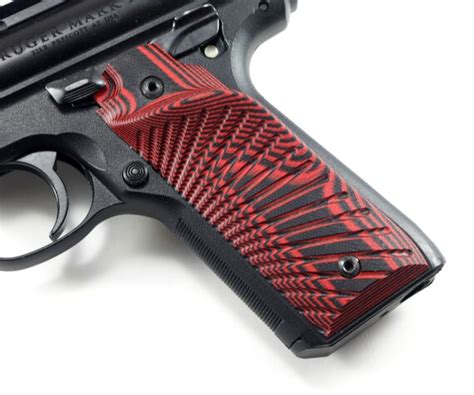 Ruger Mk4 22 45 Thumbrest Pistol Grips Red Black G10 Etsy