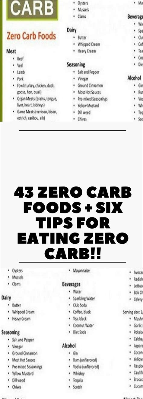 43 Zero Carb Foods Six Tips For Eating Zero Carb Zero Carb Foods Free