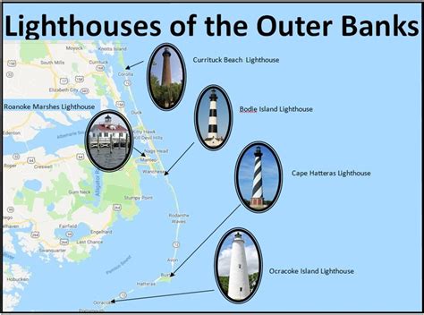 Map Of Outer Banks Lighthouses Images And Photos Finder