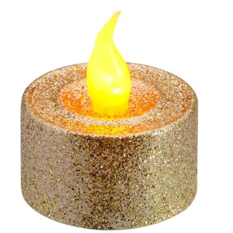 Ashland Accents 2 Flameless Led Flickering Gold Glitter Tealights