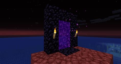 til if a new nether portal takes you to the middle of an ocean two obsidian blocks on each