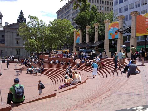 Pioneer Courthouse Square In Portland Oregon Urban Park Outdoor