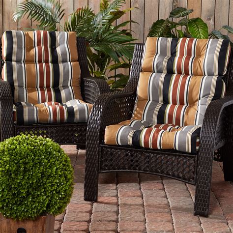 Brick Stripe Outdoor High Back Chair Cushion Pack Walmart Com