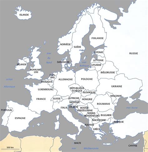 Carte De Leurope Cartes Reliefs Villes Pays Euro Ue Vierge