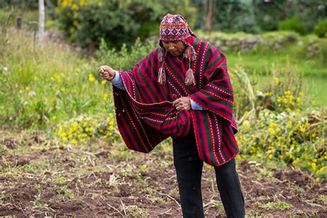 Peruvian Man Wearing National Clothing The Sacred Valley Cuzco Stock
