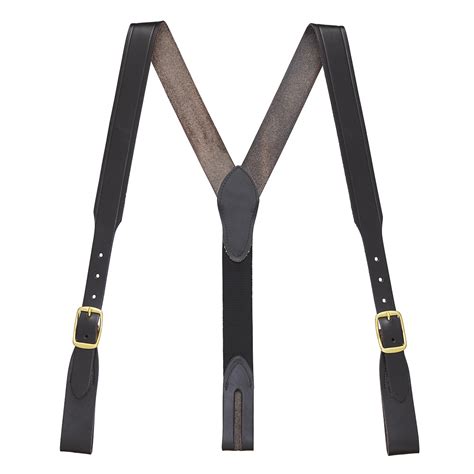 Handcrafted Western Leather Suspenders Plain Belt Loop Suspenderstore