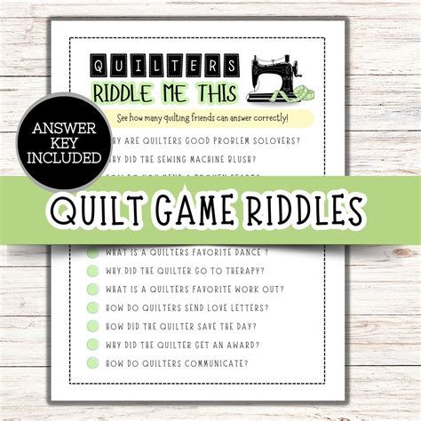 Quilt Game Quilt Riddles Riddle Me This Quilt Retreat Games Quilt
