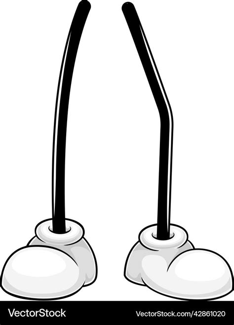 Comical Pair Of Legs And Cartoon Feet In White Vector Image