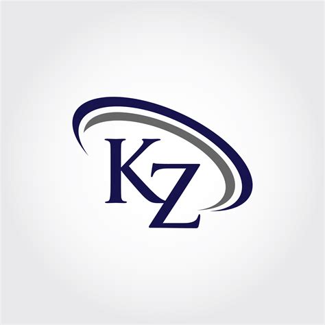 monogram kz logo design by vectorseller thehungryjpeg