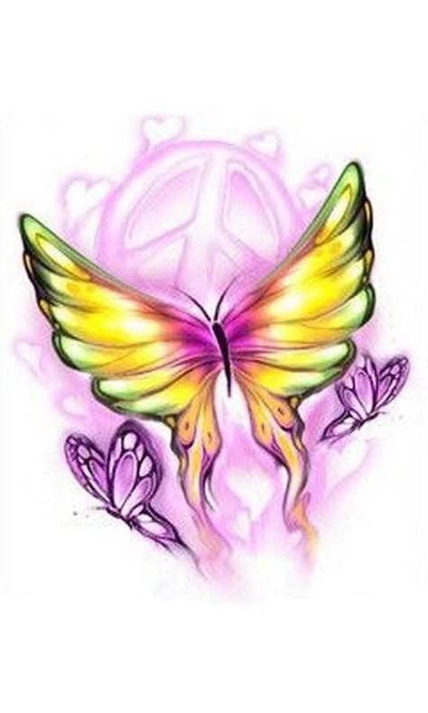 Pin By Whirlibird On One Stroke Butterfly Art Peace Sign Tattoos