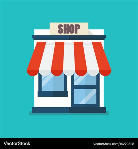 Shop Store Flat Icon Royalty Free Vector Image