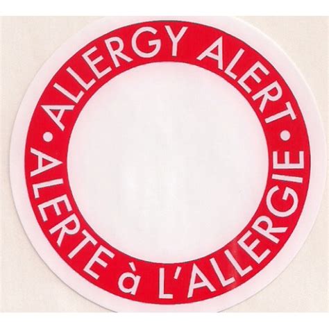Milk Allergy Warning Sticker Allergies First Aid Montreal Safety