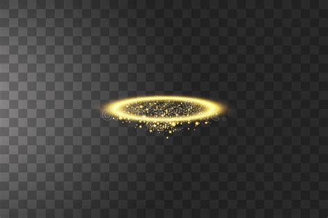 Golden Halo Angel Ring Isolated On Transparent Background Vector