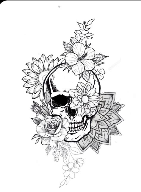 Pin By Bryan Walasek On Merica Feminine Skull Tattoos Skull Thigh