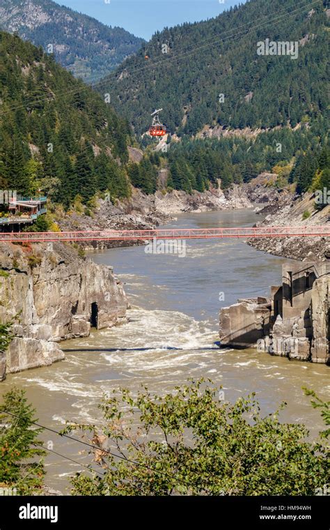 Hells Gate And Fraser River In British Columbia Canada The Air Tram