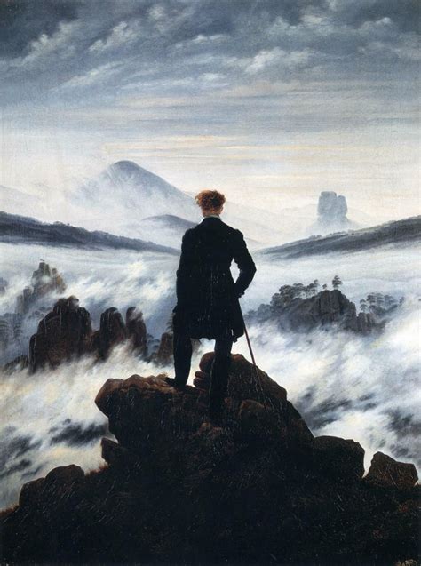 The wanderer above the sea. Caspar David Friedrich, Wanderer above the Sea of Fog ...