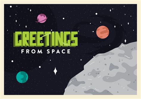 Outer Space Postcard Vector Outer Space Postcard Vector Free