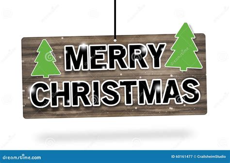Merry Christmas Wood Sign Stock Illustration Illustration Of December