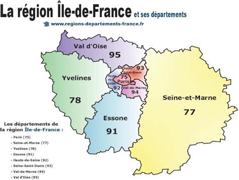 Département 95 Le Val Doise Carte Région Localisation Et
