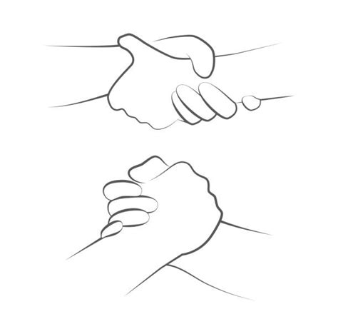 Drawing Of The Hands Reaching Out To Each Other Illustrations Royalty