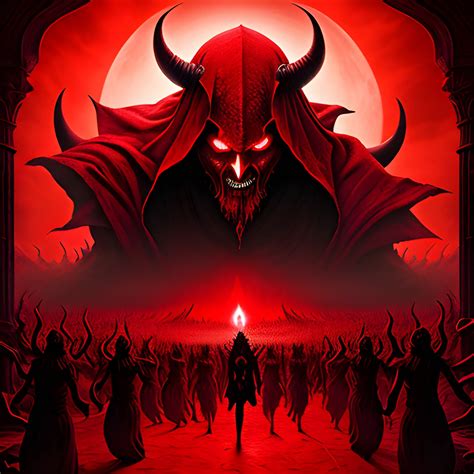 Shaitan Iblis And His Followers Ominous Red Ultra Realistic Mast