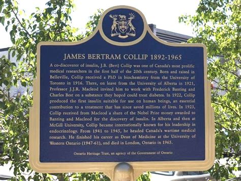 James Bertram Collip Historical Plaque