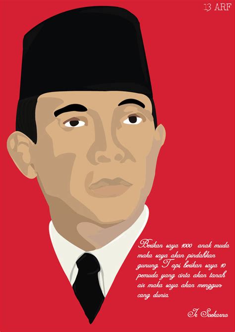 37 Gambar Ilustrasi Presiden Soekarno Hitam Putih Terbaik Lingkar Png